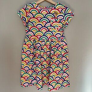 NWT Mini Boden Short-Sleeve Jersey Dress - Multi Rainbow